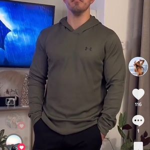 Under armour New men’s waffle hoodie in marine green DFO size large